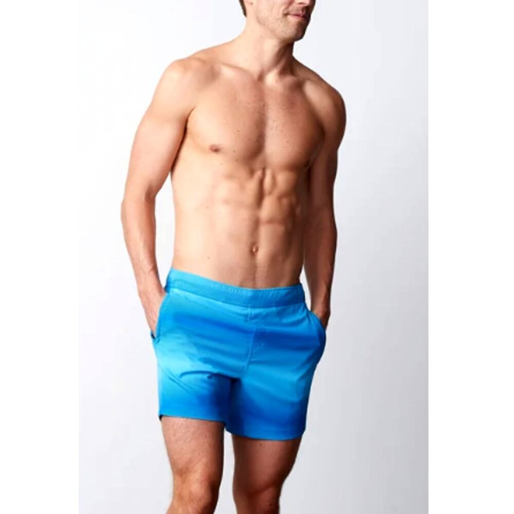 Mack Weldon Waterslide Pulse Stripe Swim Trunk Size L